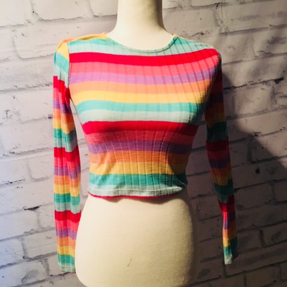 Rainbow Sweater Crop Top